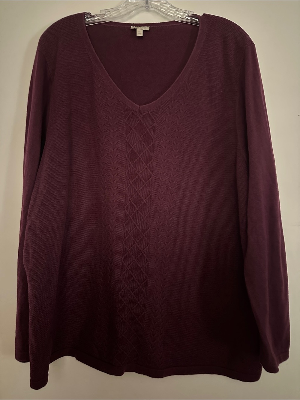 Talbots V-Neck Sweater in Deep Plum